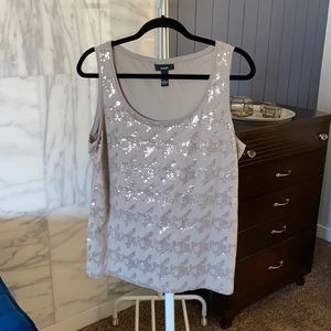 Alfani Taupe Sequined Tank - NWOT